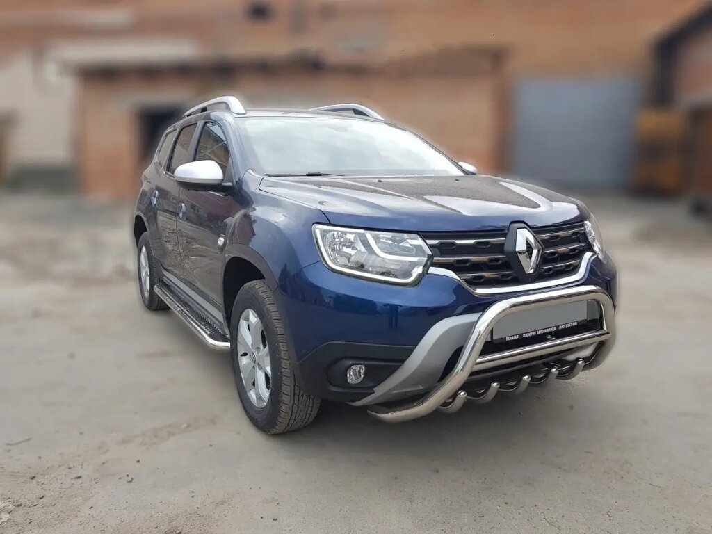 Захист переднього бампера - Кенгурятник з трубою і грилем Renault Sandero-Stepway 2 (12+) від компанії AUTOAS - фото 1