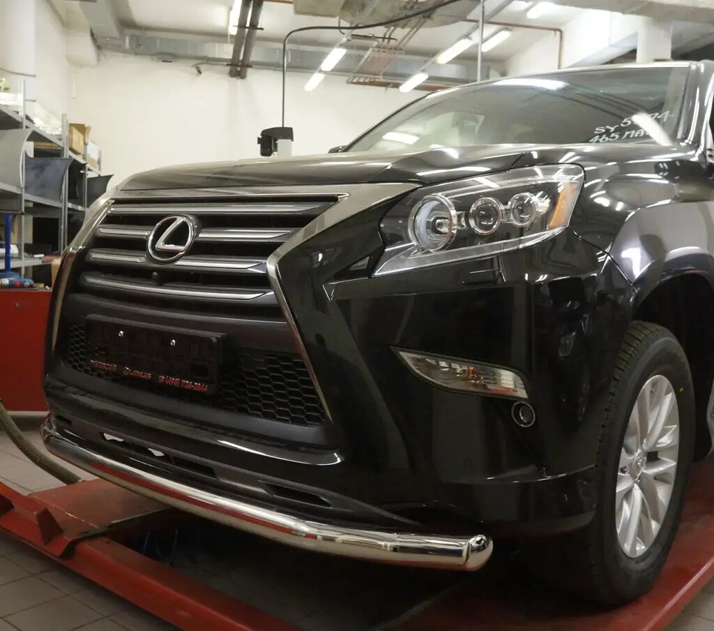 Захист переднього бампера (одинарна нержавіюча труба - одинарний ус) LEXUS GX (C 2014--) від компанії AUTOAS - фото 1