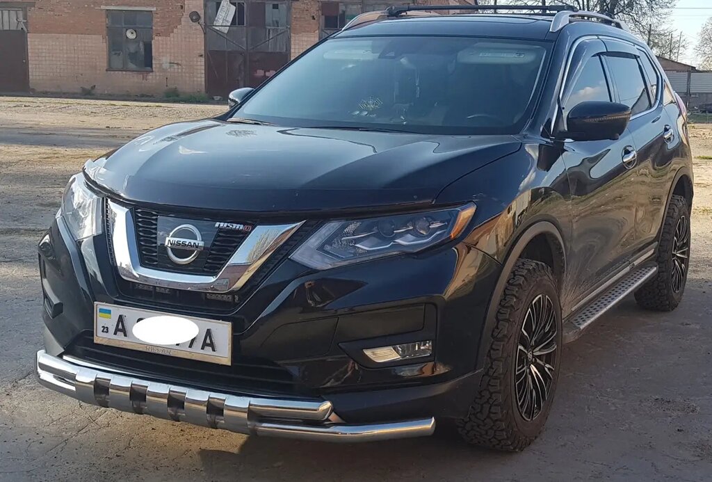 Захист переднього бампера (подвійна нержавіюча труба - подвійний ус) Nissan X-Trail (2017+) від компанії AUTOAS - фото 1