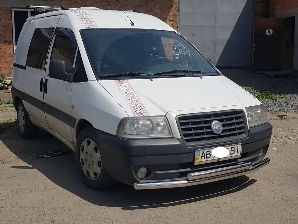 Захист переднього бампера (подвійна труба нержавіюча - подвійний вус) Fiat Scudo (95-06) d60х1,6мм від компанії AUTOAS - фото 1