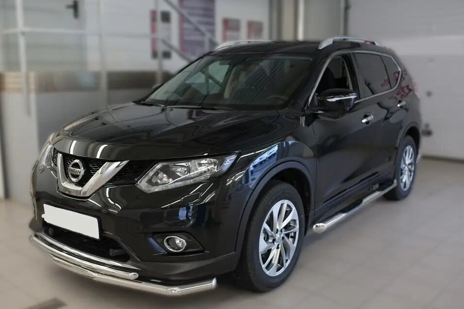 Захист переднього бампера ус подвійний Nissan X-Trail (2017+) від компанії AUTOAS - фото 1