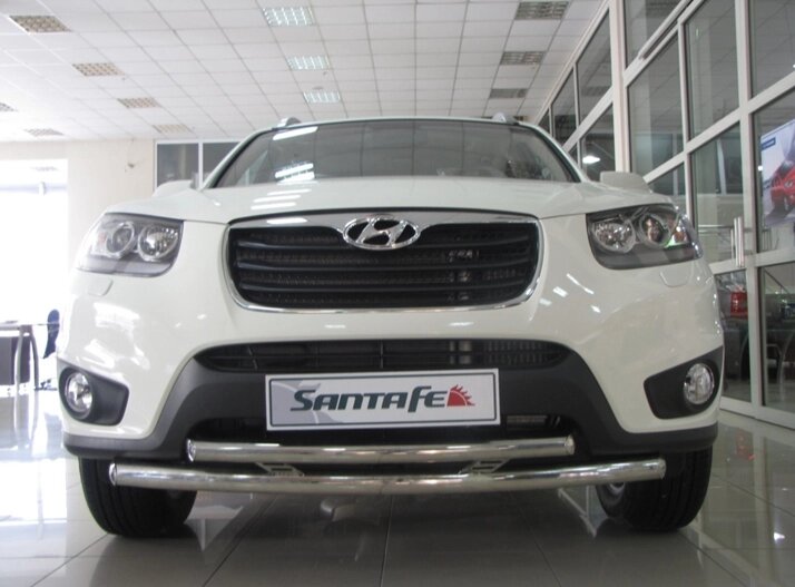 Захист переднього бампера ВУС подвійний Hyundai Santa Fe CITYGUARD  2006-2012 кенгурятник від компанії AUTOAS - фото 1