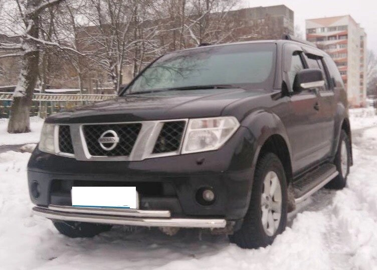 Захист переднього бампера ВУС подвійний Nissan Pathfinder 2006-2013 Кенгурятник дуги пороги від компанії AUTOAS - фото 1