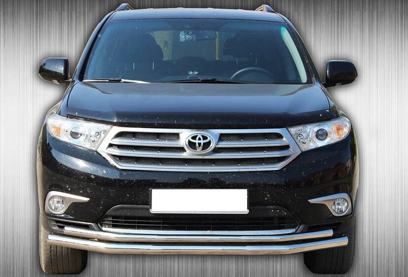 Захист переднього бампера ВУС подвійний Toyota Highlander 2010-2013 Кенгурятник дуги пороги від компанії AUTOAS - фото 1