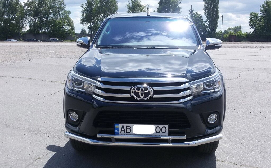 Захист переднього бампера ВУС подвійний Toyota Hilux 2015+ Кенгурятник дуги пороги від компанії AUTOAS - фото 1