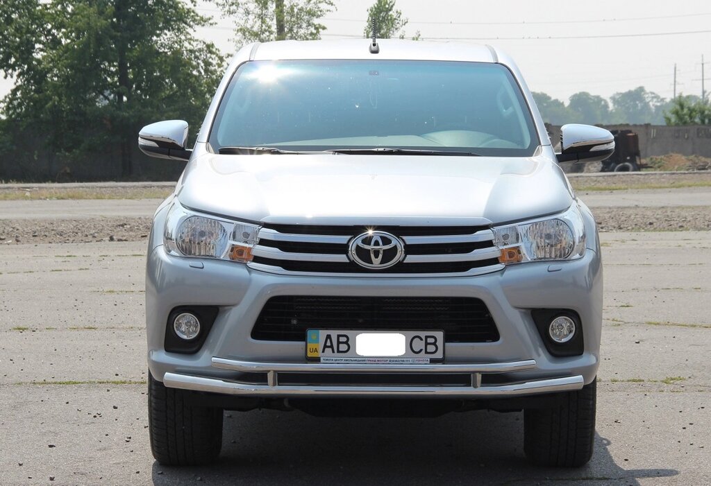 Захист переднього бампера ВУС подвійний Toyota Hilux 2015+ Кенгурятник дуги пороги від компанії AUTOAS - фото 1