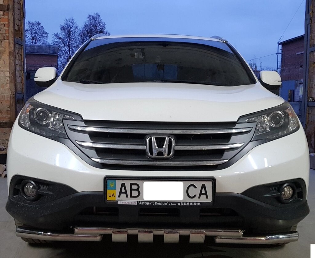 Захист переднього бампера ВУС SHARK подвійний Honda CR-V 2012-2015 кенгурятник захист бампера дуги пороги від компанії AUTOAS - фото 1