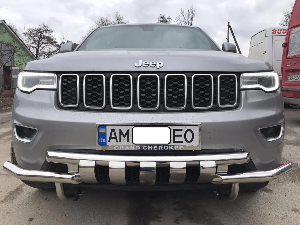 Захист переднього бампера ВУС SHARK подвійний Jeep Grand Cherokee 2018+ кенгурятник дуги пороги від компанії AUTOAS - фото 1