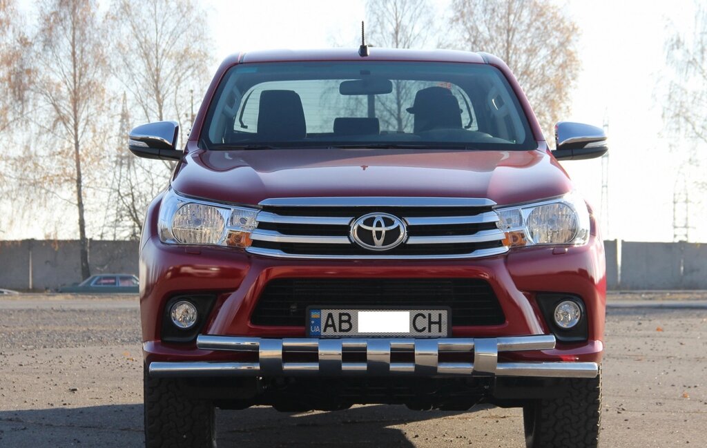 Захист переднього бампера ВУС SHARK подвійний Toyota Hilux 2015+ Кенгурятник дуги пороги від компанії AUTOAS - фото 1