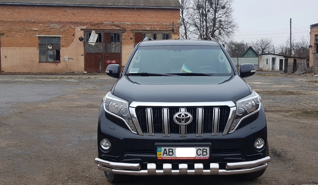 Захист переднього бампера ВУС SHARK подвійний Toyota Land Cruiser Prado 150 2009+ Кенгурятник дуги пороги від компанії AUTOAS - фото 1