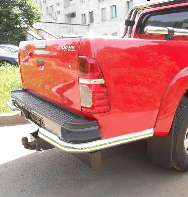 Захист заднього бампера Кути на Toyota Hilux (2004-2015) від компанії AUTOAS - фото 1
