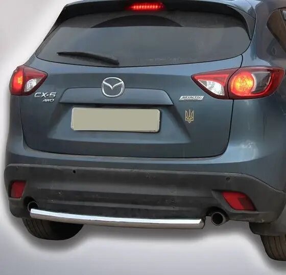 Захист заднього бампера (одинарна нержавіюча труба - одинарний ус) Mazda CX 5 (12+) від компанії AUTOAS - фото 1