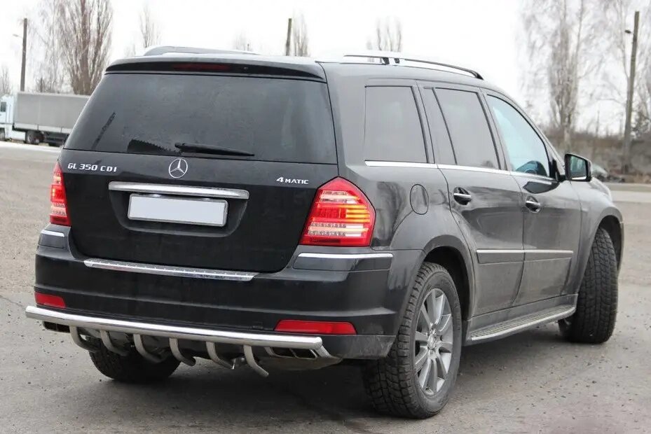 Захист заднього бампера (одинарна нержавіюча труба - одинарний ус) Mercedes - Benz GL 164 (06-12) від компанії AUTOAS - фото 1