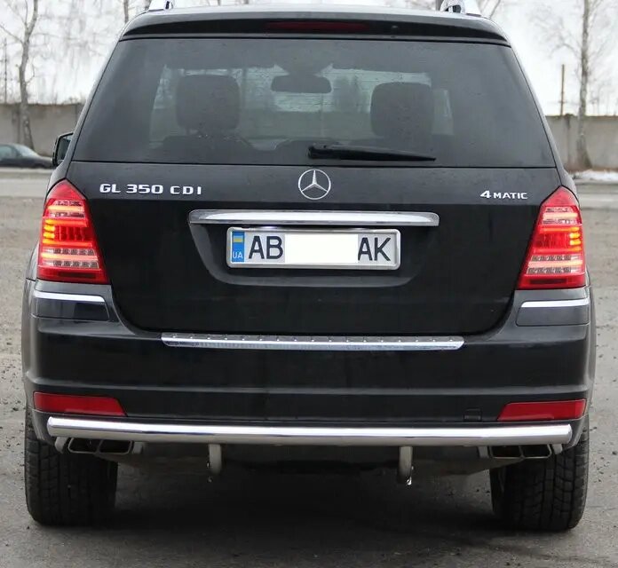 Захист заднього бампера (одинарна нержавіюча труба - одинарний ус) Mercedes - Benz GL 164 (06-12) від компанії AUTOAS - фото 1