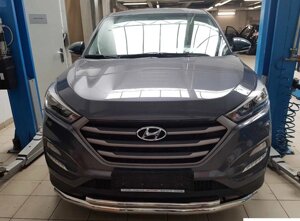 Захист переднього бампера ВУС подвійний Hyundai Tucson 2016+ кенгурятник захист бампера дуги пороги