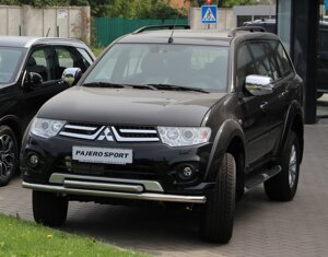 Захист переднього бампера ВУС подвійний Mitsubishi Pajero Sport 2008-2015 Кенгурятник захист бампера дуги пороги