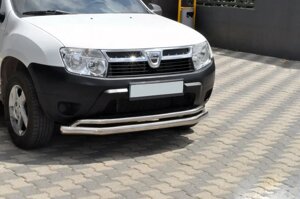 Захист переднього бампера ВУС подвійний Renault Duster 2010-2018 2018+ Кенгурятник дуги пороги