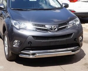 Захист переднього бампера ВУС подвійний Toyota RAV4 2016-2018 Кенгурятник дуги пороги