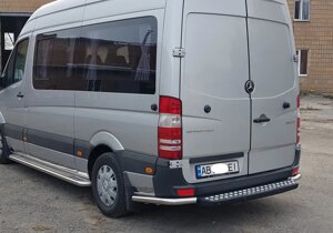 Захист заднього бампера (одинарна нержавіюча труба - одинарний вус) Mercedes - Benz Sprinter (2006-2014)