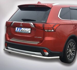 Захист заднього бампера (одинарна нержавіюча труба - одинарний вус) Mitsubishi Outlander (15+