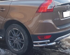 Захист заднього бампера кути Volvo XC-60 2008-2013 кенгурятник дуги бічний захист пороги