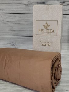 Espresso 180х200см., сатинове простирадло на резинці. Belizza Туреччина.