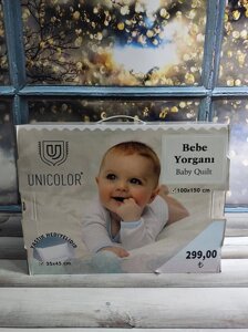 Unicolor bebe дитяча ковдра з подушкою. 100х150см.