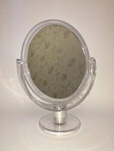 Дзеркало двостороннє косметичне настільне Beauty LUXURY M-01 кругле напівпрозоре зі збільшенням 3Х, 12 см
