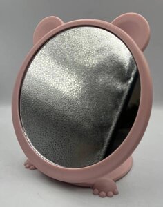 Дзеркало одностороннє косметичне настільне Beauty LUXURY M-021 рожеве кругле 15 см