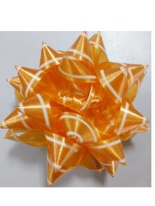 Бантик зірочка помаранчевий з білою окантовкою