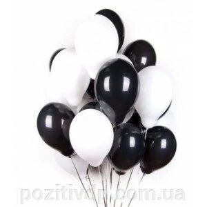 Фонтан из шаров с гелием Чёрный, Белый Пастель 30см.20 шт ##от компании## Позитив - ##фото## 1