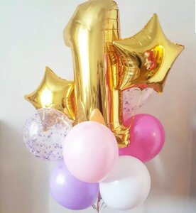 Фонтан из шаров с гелием "День Рождения"