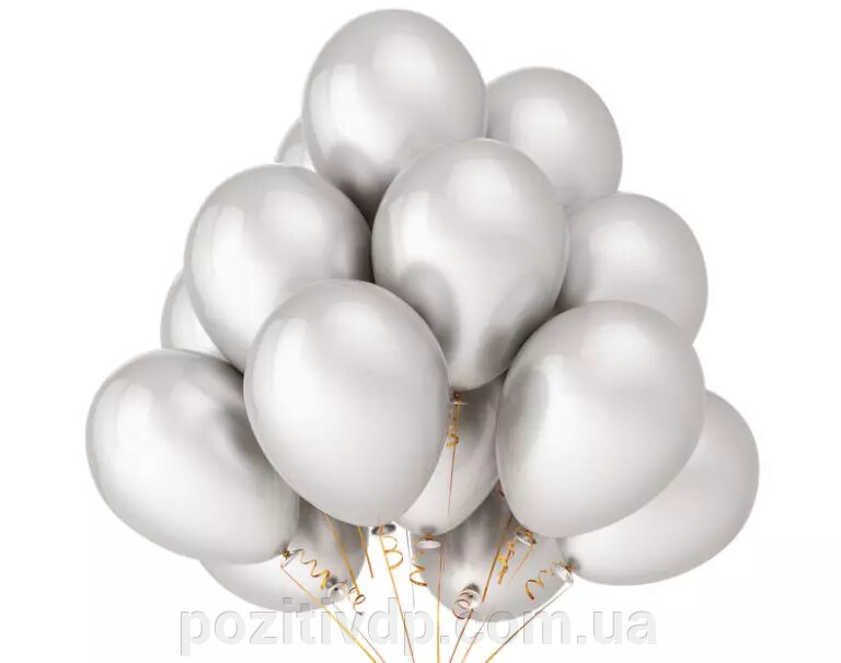 Фонтан  из шаров с гелием "Серебро" ##от компании## Позитив - ##фото## 1