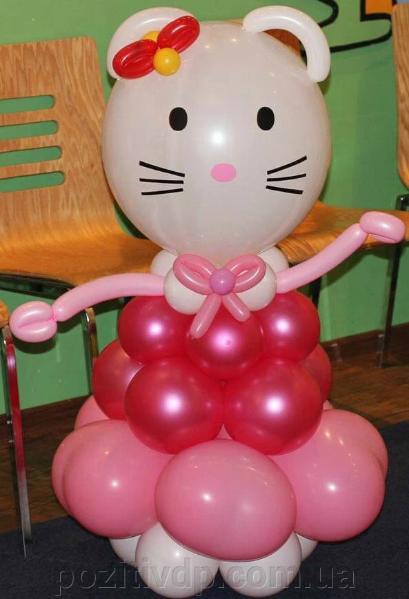 Композиція з повітряних кульок "Кітті" від компанії позитив - фото 1