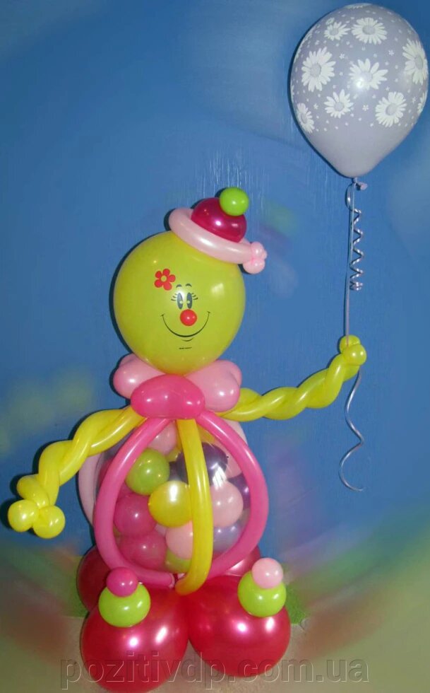 Композиція з повітряних кульок "Клоун з кулькою" від компанії позитив - фото 1
