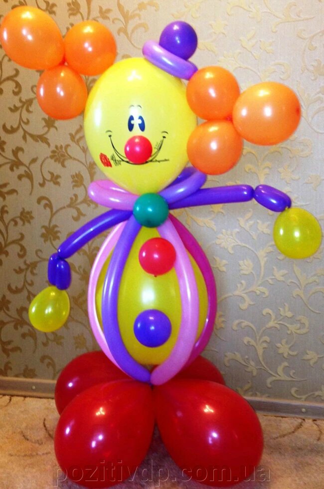 Композиція з повітряних кульок "Клоун" від компанії позитив - фото 1