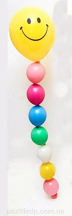 Композиція з повітряних кульок Смайлик від компанії позитив - фото 1
