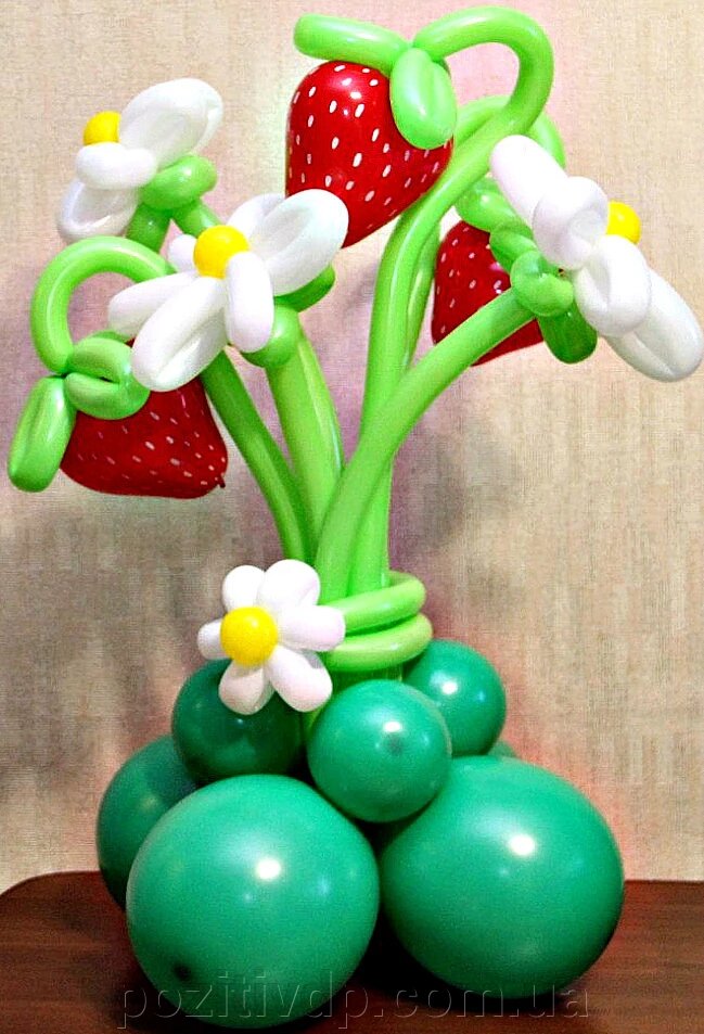 Композиція з повітряних кульок "Ваза з квітами 3" від компанії позитив - фото 1