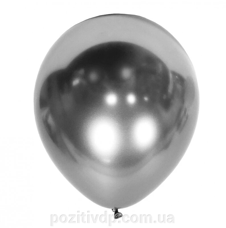 Кулька з гелієм срібло-хром 30см від компанії позитив - фото 1