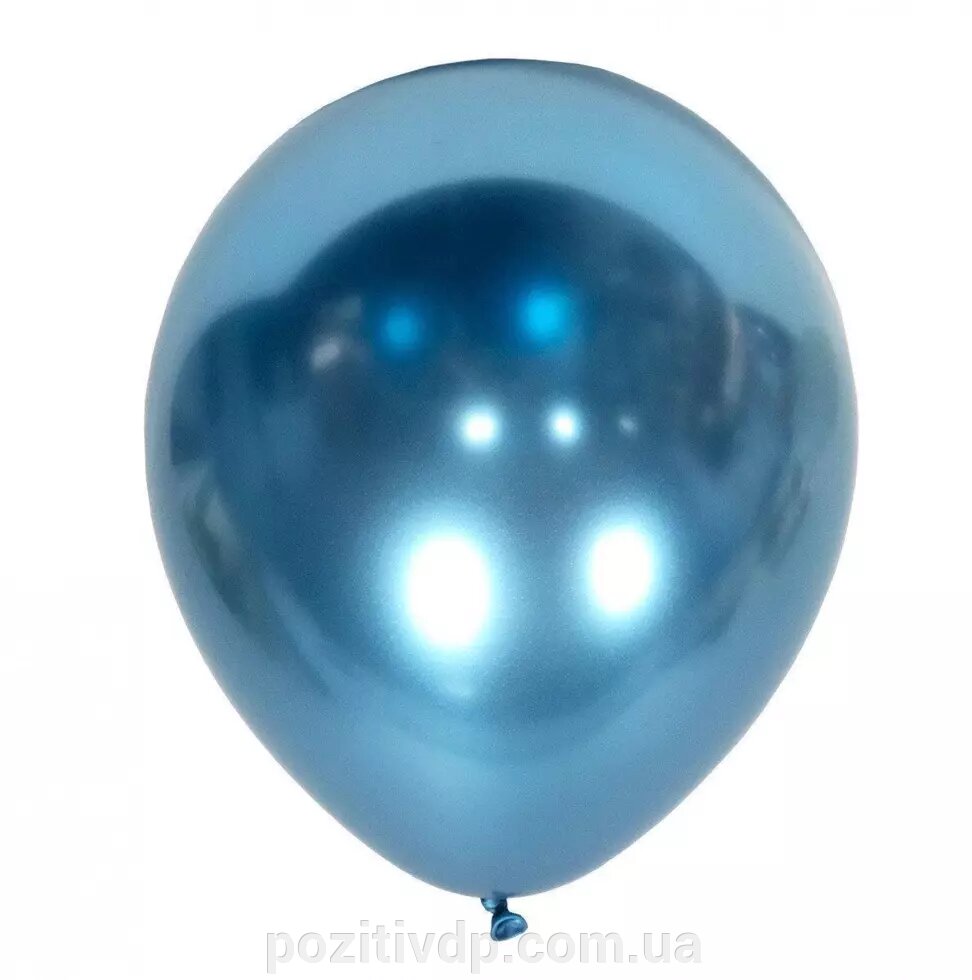 Кульки з гелієм синій-хром 30см від компанії позитив - фото 1