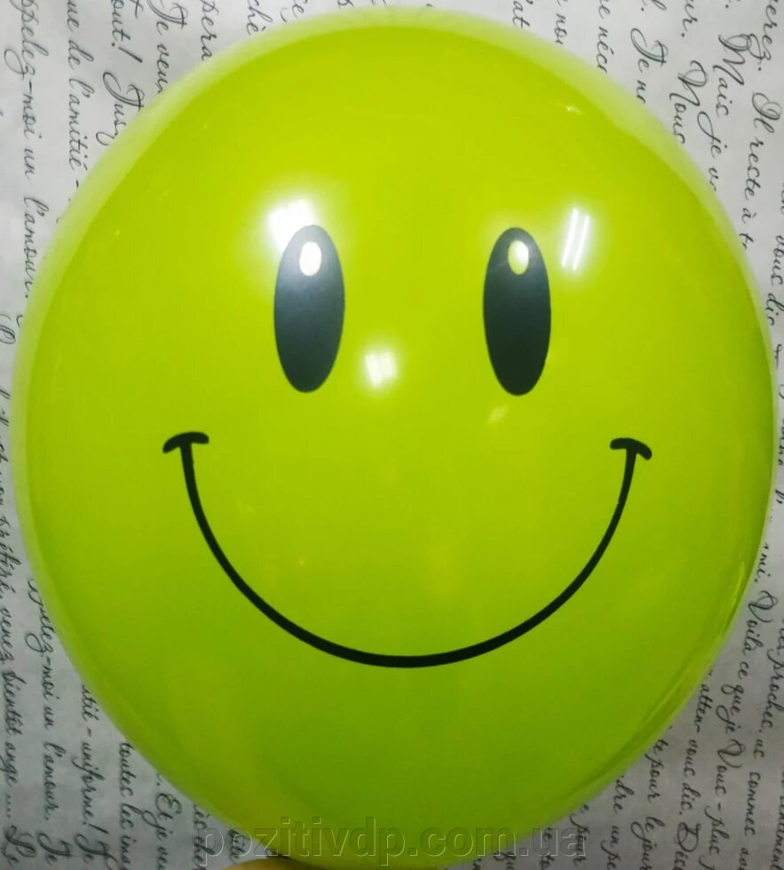 Кульки з гелієм "Смайл" Салатовий 30см від компанії позитив - фото 1
