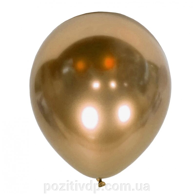 Кульки з гелієм золото-хром 30см від компанії позитив - фото 1