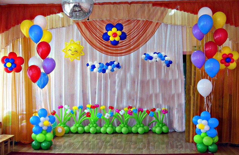Фото оформление шарами на выпускной в детском саду фото