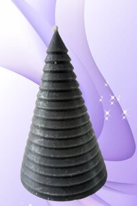 СВІЧА піраміда (ялинка) чорна 10см