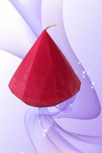 СВІЧА піраміда (ялинка) червона 6см