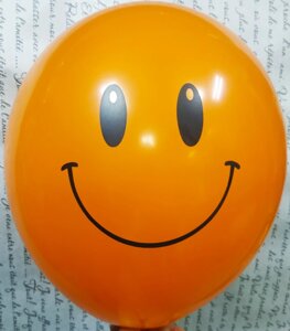 Кульки з гелієм "Посмішка" Помаранчевий 30см