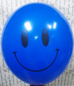 Кульки з гелієм "Смайл" Синій 30см