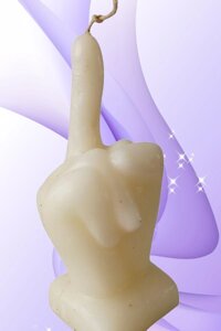 СВІЧКА середній палець 15 см (білий)