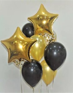 Фонтан из шаров с гелием "Классика",9 шаров в облаке