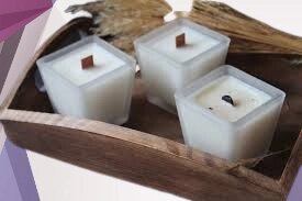 Декоративні свічки ароматичні,еко свічки з дерев'яним гнотом